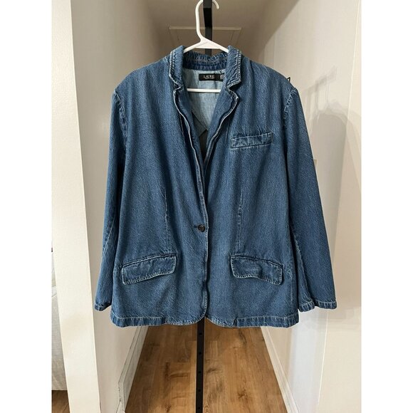 NWOT Lauren Ralph Lauren Denim Blazer - Picture 2 of 9